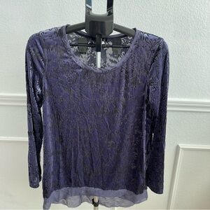 Elegant Purple Velvet Women's Top